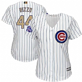 Women Chicago Cubs #44 Anthony Rizzo White Pinstripe Pinstripe World Series Champions Gold Program New Cool Base Stitched Jersey JiaSu,baseball caps,new era cap wholesale,wholesale hats